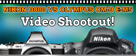 Olympus E-M5 and Nikon D800 cameras