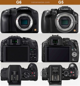 Panasonic G6 and G5 cameras side by side