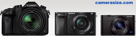 Panasonic FZ1000 vs Sony a6000 vs Sony RX100 III side by side comparison