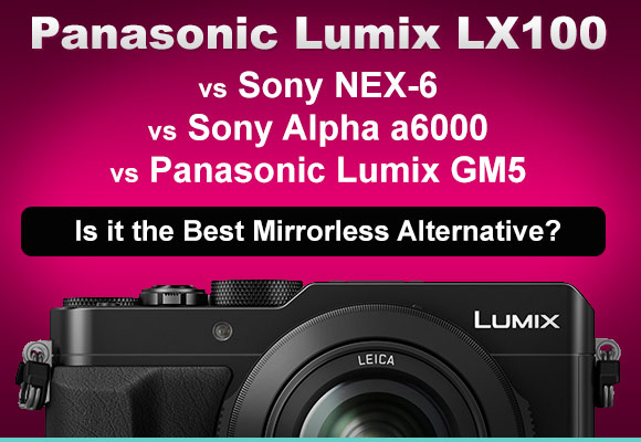 Panasonic LX100 camera on a pink background