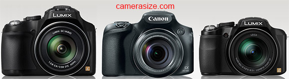 Panasonic FZ70, FZ60 and Canon SX60 HS side by side