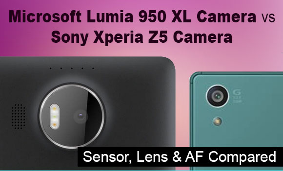 Lumia 950 and Xperia Z5 phones side by side